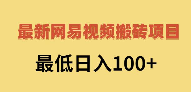 2022网易视频搬砖赚钱，日收益120（视频教程+文档）